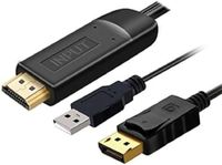 PremiumCord HDMI 2.0 naar DisplayPort 1.2 kabel, resolutie 4K @60Hz 2160p Full HD 1080p, 3D, kleur zwart, kabellengte 2m
