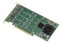 KALEA-INFORMATIQUE M2 PCIe x16-controllerkaart voor 4 M.2 NVMe M Key SSD's met PLX PEX 8747-32GB chipset voor elke SSD, 128G in totaal