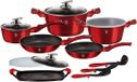 Berlinger Haus BH-6781 - Set de casseroles en granit - Burgundy Metallic - Poignées en silicone incluses - Turbo Induction