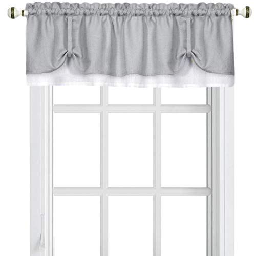 Achim Home Furnishings Darcy Venstergordijn Valance - 58" x 14" - Grijs/Wit