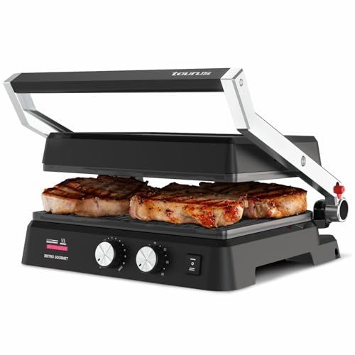 Taurus - Sandwichgrill 2600W | 2-in-1 grill & plancha | 29x23 cm antiaanbak | PFOA-vrij | Dual Heat Tech | koelhandvat | vetopvang & timer 30 min