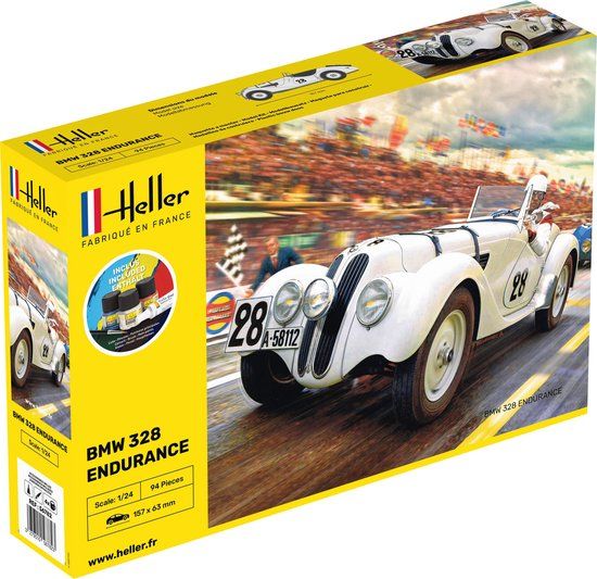 Heller 56782 BMW 328 Endurance Car - Starter Kit - 1:24 Plastic Model Kit
