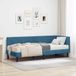 Lit exclusif - Structure en forme de L avec matelas, 2 pièces, bleu, 80 x 200 cm, en velours