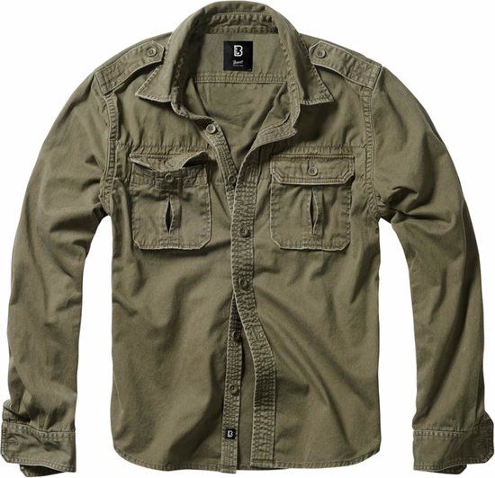 Brandit Vintage Heren Longsleeve - olijf - XXL