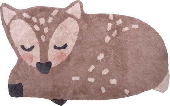 Nattiot Little Deer Kinderkamer Vloerkleed - 70 x 110 cm - Dierenprint - Katoen