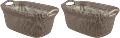 Curver Knit Wasmand - 40L - set van 2 - Harvest Brown