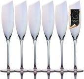 Intirilife 6x Champagneglas met moderne rand en regenboogglans - 150 ml inhoud - Mousserende wijn Prosecco glas Vaatwasserbestendig Kristalglas schokbestendig