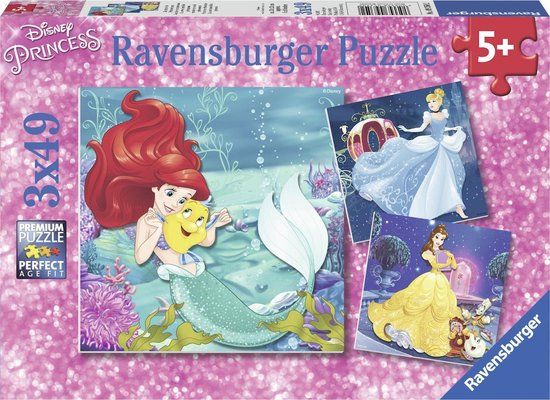 Ravensburger Puzzel Disney Princess Avonturen van de prinsessen - 3x49 stukjes
