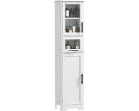Homcom Badkamerkast (vloermodel) - MDF - 40x31x170cm - Wit