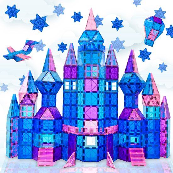Magnaminds Magna Minds - Magnetic Tiles - Ice prince/princess - 60 stuks - Constructie speelgoed - Magnetische tegels - Montessori speelgoed - Magnetic toys - Magnetische bouwstenen - Speelgoed Kinderen