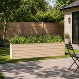 vidaXL Jardinière surélevée Ivoire 242 x 40 x 55 cm Acier galvanisé