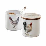 Loberon Pot set van 2 Nobles wit/bruin