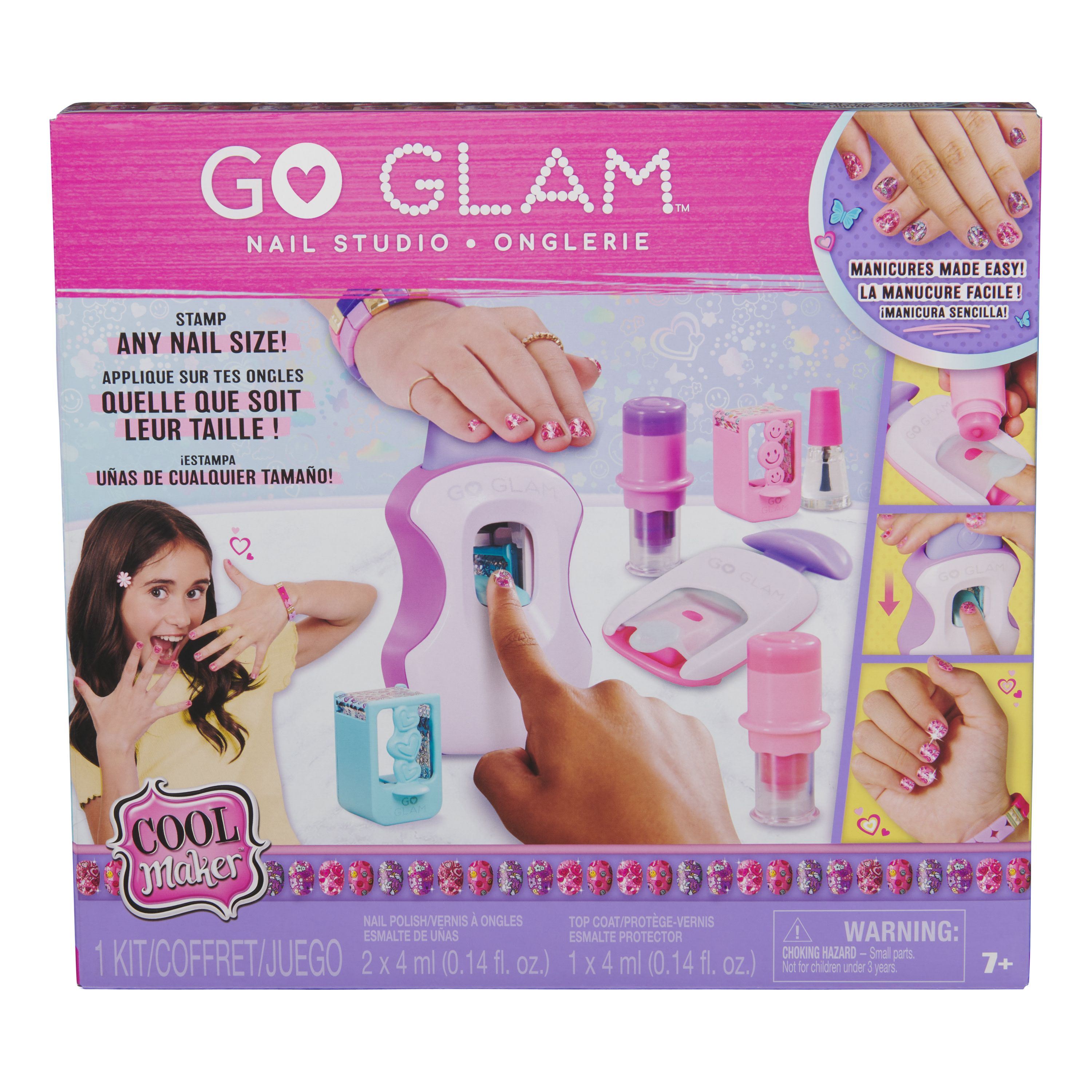 Spin Master Cool Maker Go Glam Nagelstudio - Manicureset - 200 nagels, 4 ontwerpen, 2 applicators, nagelmasker