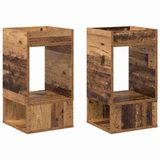 vidaXL Bijzettafel 2 stuks Oud hout 30 x 30 x 56 cm Bewerkt hout
