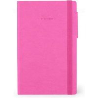 Legami - Notitieboek, gelinieerd, medium, 192 pagina's, zachte PU-omslag, FSC®-gecertificeerd papier, ivoorkleurig papier 90 g/m², maandplanner, adresboek, bladwijzer, 13 x 21 cm, kleur Bougainvillea