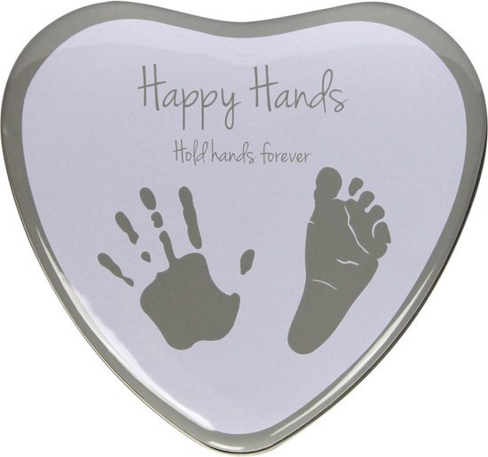 Happy Hands Gips afdruk in blikje Silver zilver