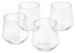 Verres à vin en plastique - Ensemble de 4 - Sans pied - 370 ml - Incassable - Transparent