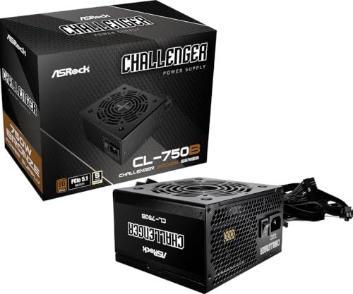 Voeding ASROCK CL-750B, PSU, 750 W, 80 Plus Brons, 120 mm, Active PFC, PCI-E 5.1 (12+4pin) x1, PCI-E (6+2 pin) x4, SATA (5-polig) x4