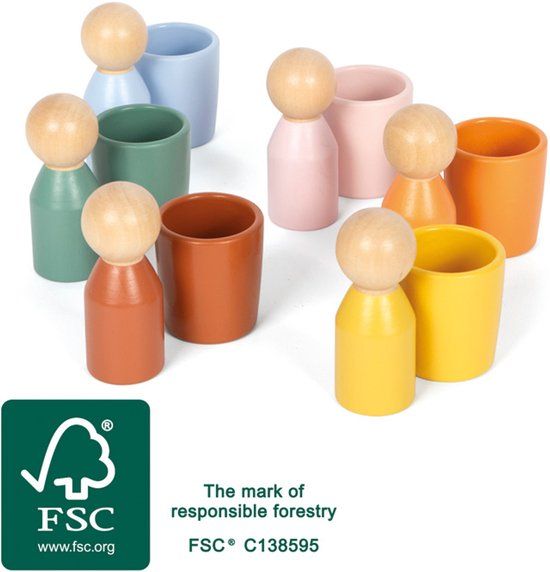 Small Foot Houten Montessori Sorteerbeker met Figuren