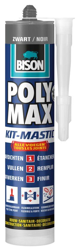 Bison Poly Max Kit zwart koker 280 ml
