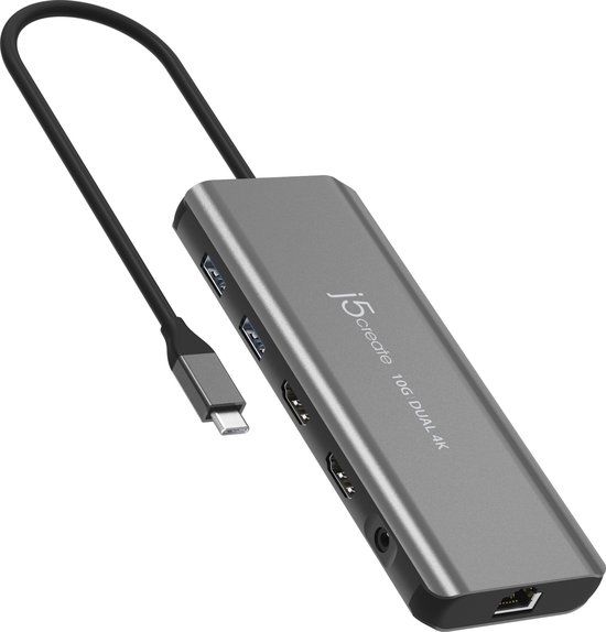 j5create JCD398-N USB-C Dual 4K HDMI 10Gbps Mini Dock