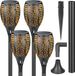 Wan GmbH Lampes solaires d'extérieur et de jardin - Lot de 4 avec 33 LED, étanche, lumière de flamme pour jardins et allées
