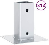 vidaXL - Spokkels - vierkant - 12 stuks - gegalvaniseerd staal - zilverkleurig