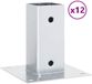 vidaXL - Spokkels - vierkant - 12 stuks - gegalvaniseerd staal - zilverkleurig