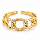 Cilla Jewels Dames ring - Ovale schakels en Witte Zirkonia