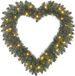 Black Box Trees Couronne de Noël Cœur avec éclairage LED et aiguilles douces - Décoration de Noël pour Noël - Lumière chaude - Couronne de porte pour intérieur et extérieur - Ø60 cm - Vert