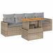 vidaXL Loungeset met kussens, polyrattan, beige