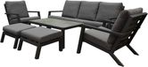AVH-Collectie Malaga fauteuil bank loungeset 6-delig anthracite aluminium