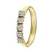 Lucardi Dames Ring met 5 zirkonia stenen - Ring - Cadeau - 14 Karaat - Geelgoud