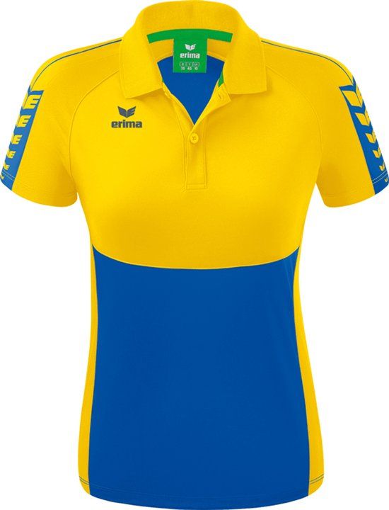 Erima Six Wings Polo Dames - New Royal/Geel - Maat 44