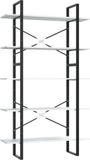 vidaXL Boekenkast met 5 schappen 100x30x175 cm bewerkt hout wit