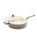 GreenPan Essence Pro stoofpan 28 cm met deksel, 4,25 l, PFAS-vrije keramische antiaanbaklaag, inductie, ovenbestendig tot 160 °C, vaatwasmachinebestendig, crèmewit