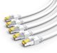 Primewire Câble LAN CAT 7, câble réseau 10 Gbit/s, blindage S/FTP PIMF, 2x connecteur RJ45 avec protection contre les torsions, conducteur en cuivre, sans halogène, compatible avec CAT 6, set de 5 pièces de 0,5 mètre, blanc