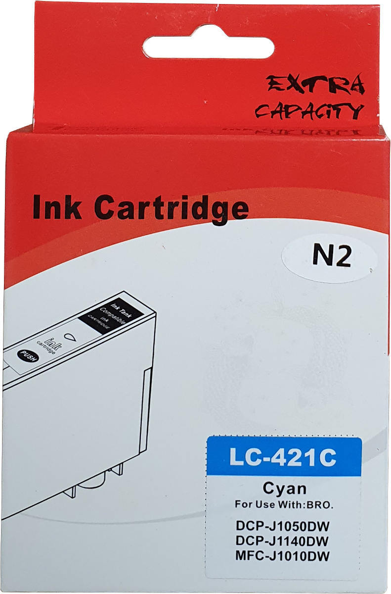 Huismerk Brother LC-421C cartridge cyaan