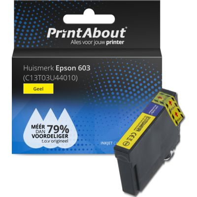 PrintAbout Huismerk Epson 603 (C13T03U44010) Inktcartridge Geel