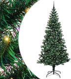vidaXL - Plastique - Pré-éclairé - Sapin de Noël - Vert - 240 cm