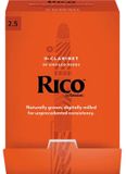D'Addario Woodwinds RCA0125-B50 Rico Bb klarinetriet, 2.5, 50-pack, Unfiled