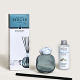 B-homedecoratie.be Parfumverspreider Minéral Bleu - Geurstokjes - Geurverspreider - Deze Giftset bevat het Huisparfum Thé Blanc Pureté 180ml