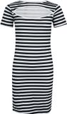 R.E.D. by EMP R.E.D. Rock-Engineered Design Zwart-witte Gestreepte Jurk met Ronde Hals en Korte Mouwen - Dames - M