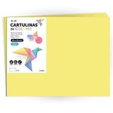 Cartulina m-office Cartulina de Colores, Cartulina Grande 50x65 cm de Colores Pastel, Cartulinas de Colores Pastel 180gr para Manualidades, Diseños Creativos y Proyectos de Arte (x25 hojas, amarillo)
