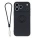 iPhone 14 Pro Max silicone liquide coque avec anneau de maintien et dragonne - Noir