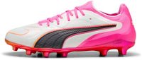 Puma King 20 Ultimate FG/AG Voetbalschoenen Unisex Wit/Poison Pink/Bright Aqua Maat 43