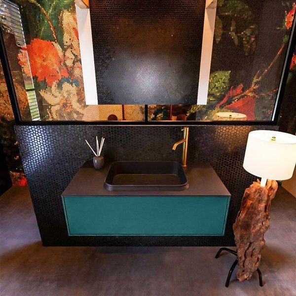 Mondiaz ERIN 100cm badmeubelset onderkast Smag met 1 lade + Wastafel RIDGE Urban