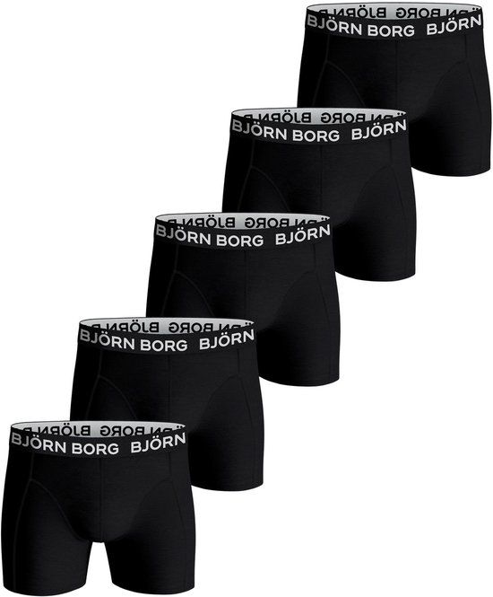 Björn Borg Cotton Stretch Boxershort Heren Zwart - 5 stuks - Maat XL