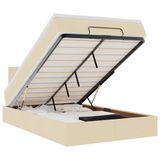 VidaXL Lit plateforme avec matelas, crème, tissu, 120x200cm