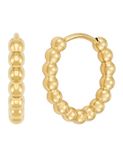 good.designs Roestvrij stalen creolen voor dames, creolen met ballen (15 mm), mini-creolen van 18 karaat goud, roségoud of zilver, waterdicht en hypoallergeen, Roestvrij staal